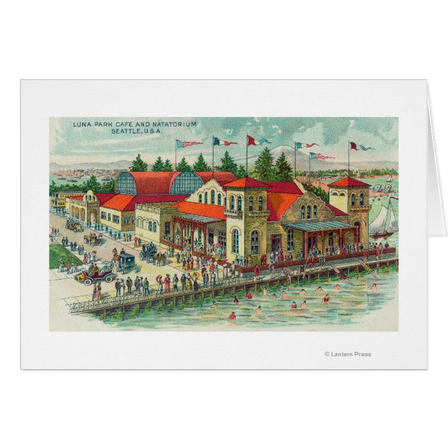 Vue aérienne de Luna Park Caf � et Natatorium (Devant horizontal)