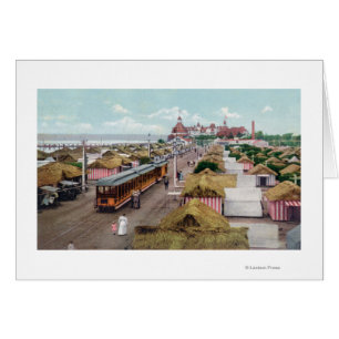 Vue aérienne de plage de CityCoronado de tente, CA