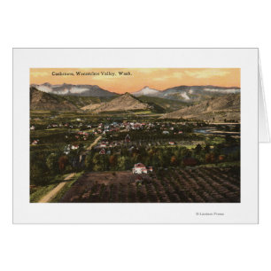Vue aérienne de ville et de vallée