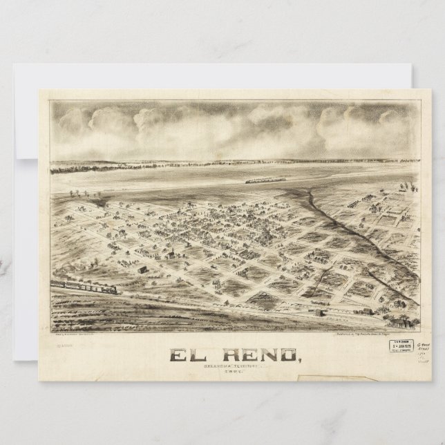 Vue aérienne d'El Reno, Oklahoma (1891) (Devant)