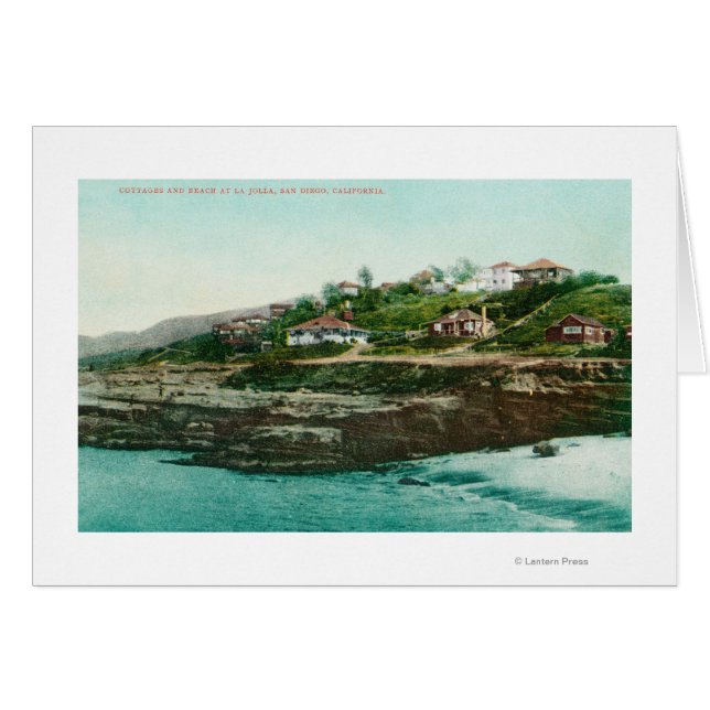 Vue aérienne des chalets et de la plage à la Jolla (Devant horizontal)