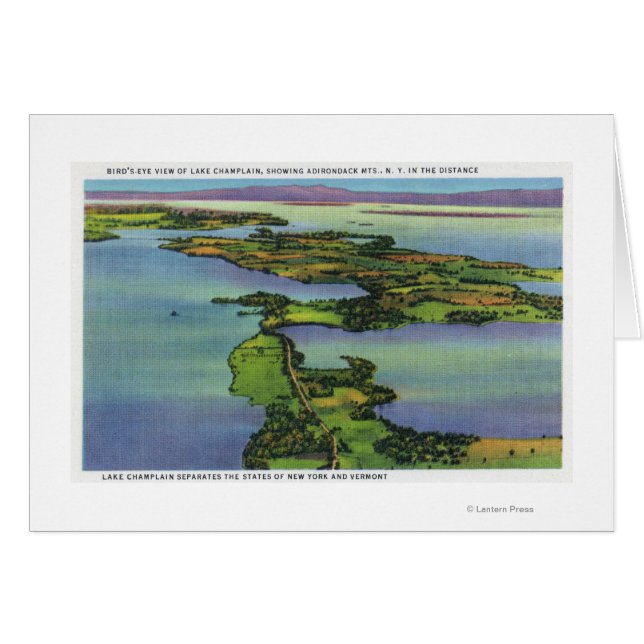 Vue aérienne du lac, du NY et du Séparation VT (Devant horizontal)