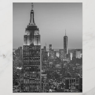 Vue aérienne en noir et blanc de New York City Nig