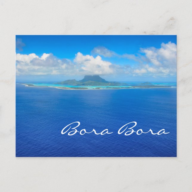 Vue aérienne sur Bora Bora carte postale texte (Devant)