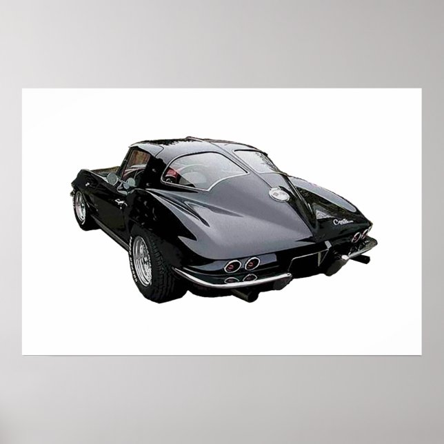Vue arrière de 1963 Corvette Stingray poster Coupe (Devant)