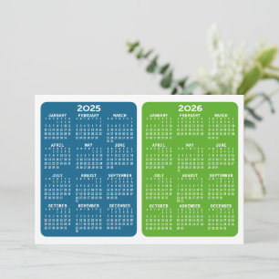Vue Calendrier 2 ans - bleu vert