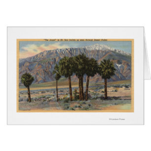 Vue d'ange de Mt. San Jacinto par des palmiers