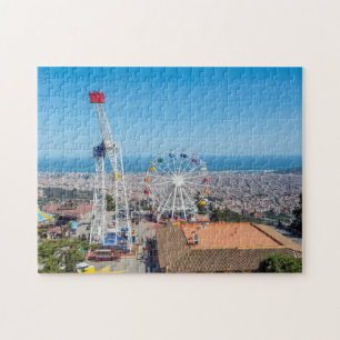 Vue de Barcelone depuis le puzzle Tibidabo