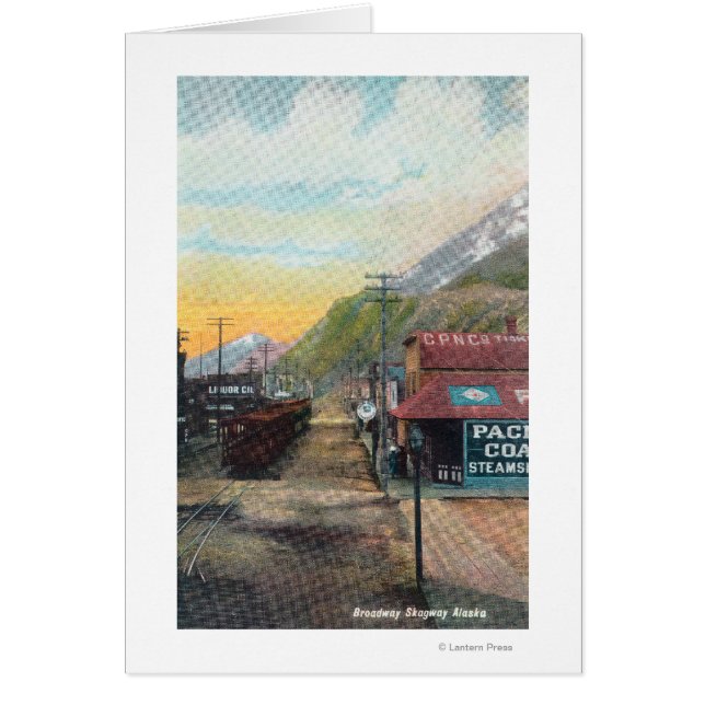 Vue de Broadway & Railroad CarsSkagway, AK (Devant)