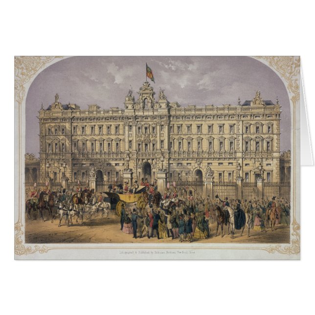 Vue de Buckingham Palace avec une foule dehors (Devant horizontal)