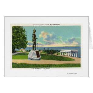 Vue de colline de Coles de la statue de Massasoit