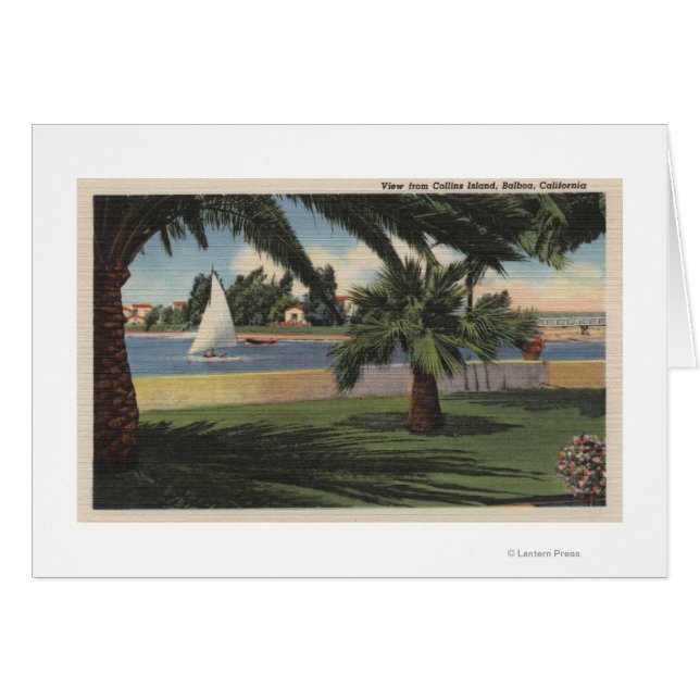 Vue de Collins Island, Bateau à voile sur l'eau (Devant horizontal)