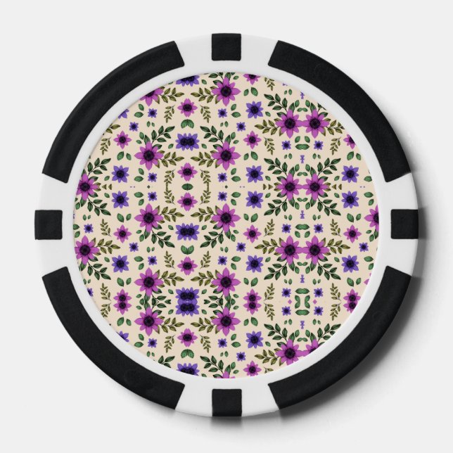 Vue de dessus et de dessous d'une jeton de poker  (Recto)