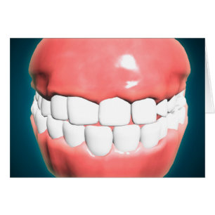 Vue de face de bouche humaine avec des dents et