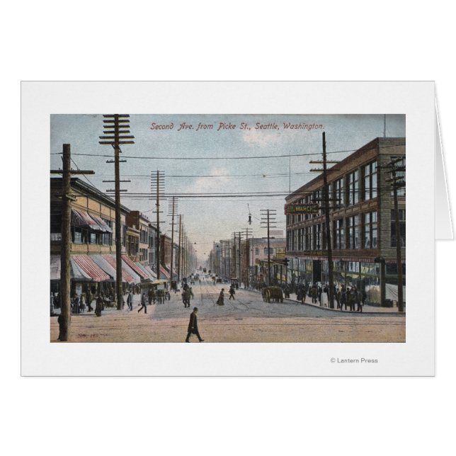 Vue de la deuxième avenue de Pike Street (Devant horizontal)