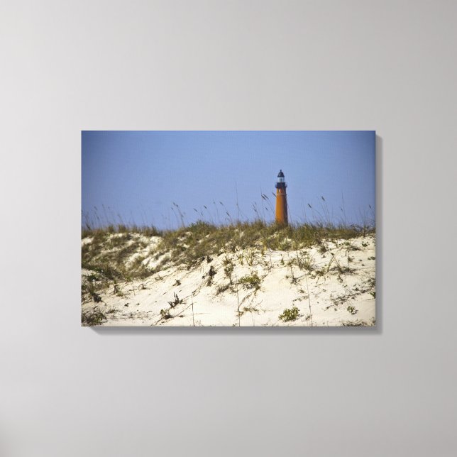 Vue de la plage du phare de Ponce Inlet sur toile  (Recto)