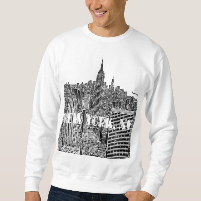 Vue de la skyline de NYC gravée depuis le haut (Devant)