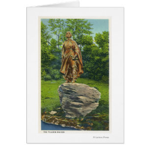 Vue de la statue de jeune fille de pèlerin