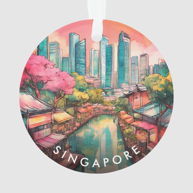 Vue de la ville de Singapour colorée (dos)