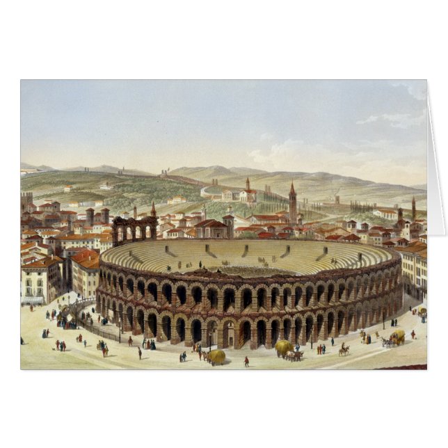 Vue de l'amphithéâtre romain, Vérone, b gravé (Devant horizontal)