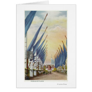Vue de l'avenue de Flags, l'Exposition universelle