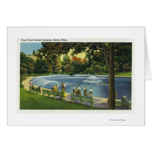 Vue de l'étang de grenouille commun de Boston