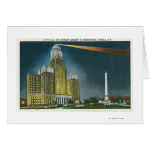 Vue de l'hôtel de ville éclairé