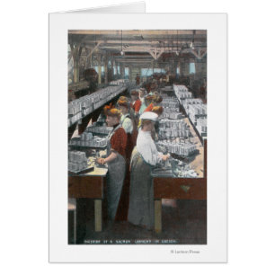 Vue de l'intérieur des travailleurs de la cannerie