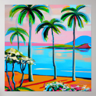 Vue de Mokuauia - affiche et impression numérique