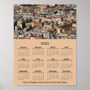 Vue de Naples, Italie 2026 Calendrier Poster