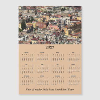 Vue de Naples, Italie 2027 Calendrier Carte Magnét