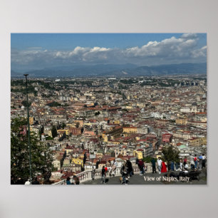 Vue de Naples, Italie Design Poster