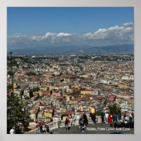 Vue de Naples, Italie Design Poster
