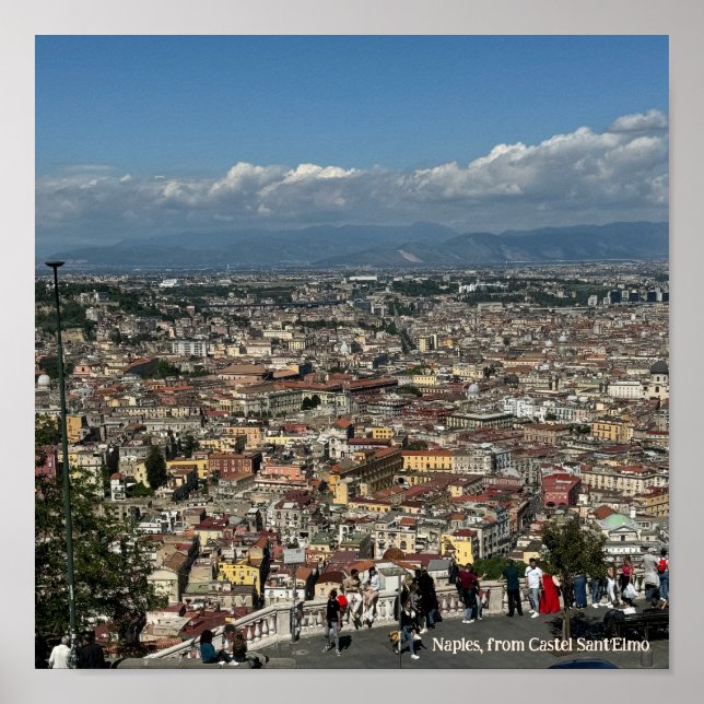 Vue de Naples, Italie Design Poster (Devant)