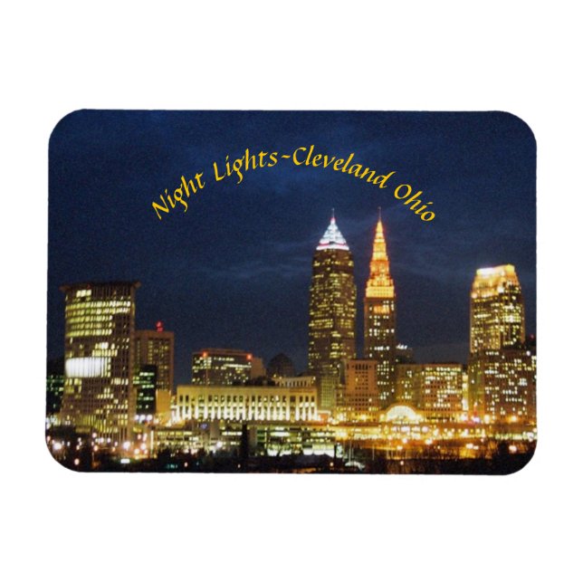 Vue de nuit Cleveland OH Magnet (Horizontal)