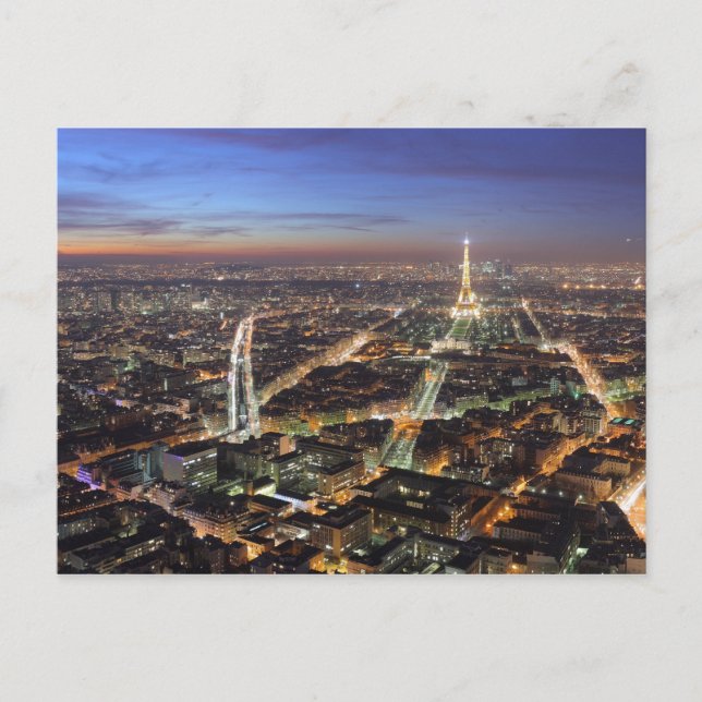 Vue de Paris la nuit Carte postale (Devant)