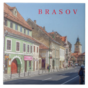 Vue de rue Brasov carreaux céramique
