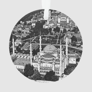 Vue d'ensemble de la mosquée bleue d'Istanbul en T
