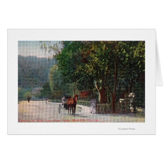 Vue d'entrée sur la ruelle ombragée, chariot à che (Devant horizontal)