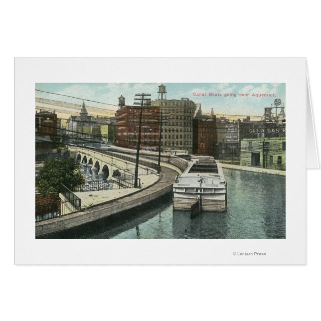 Vue des bateaux-canaux qui traversent l'aqueduc (Devant horizontal)