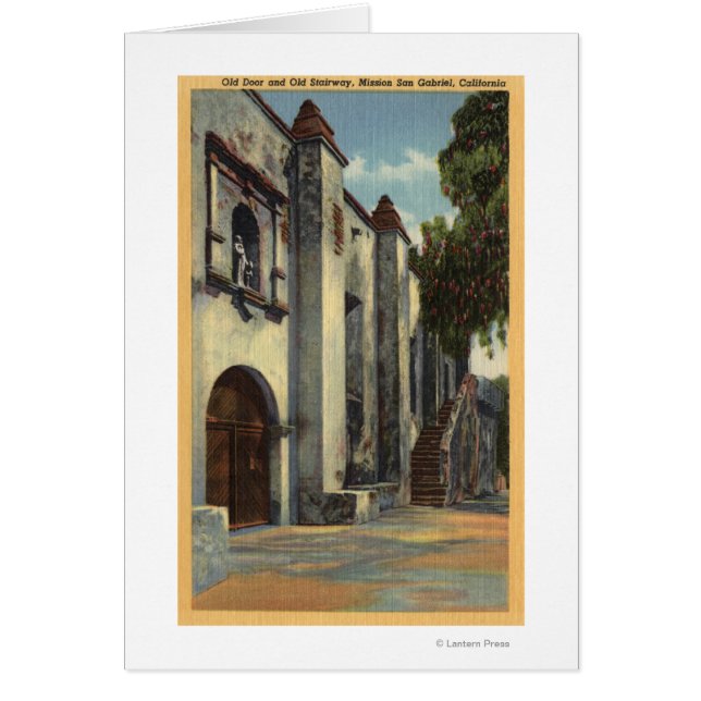 Vue des portes et escaliers de la mission (Devant)