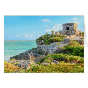 Vue des ruines de Tulum, Dieu de temple de vents,