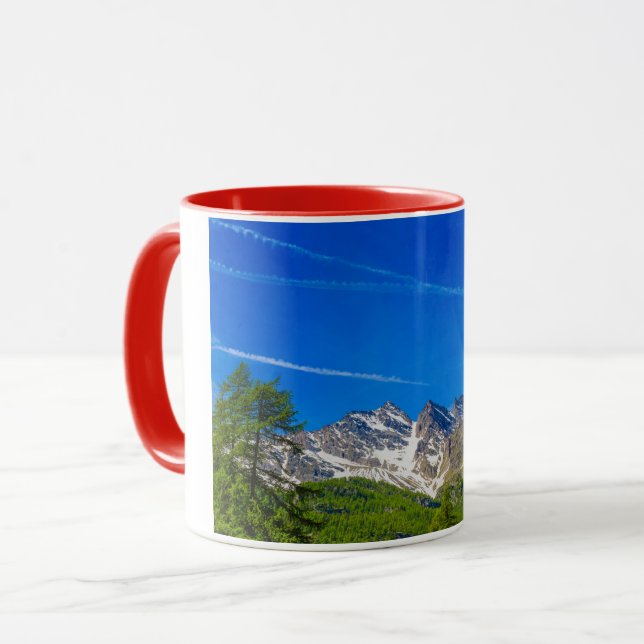 vue des trois montagnes Levanne sur un mug (Devant gauche)