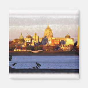Vue d'or de Harrisburg, Pa Magnet