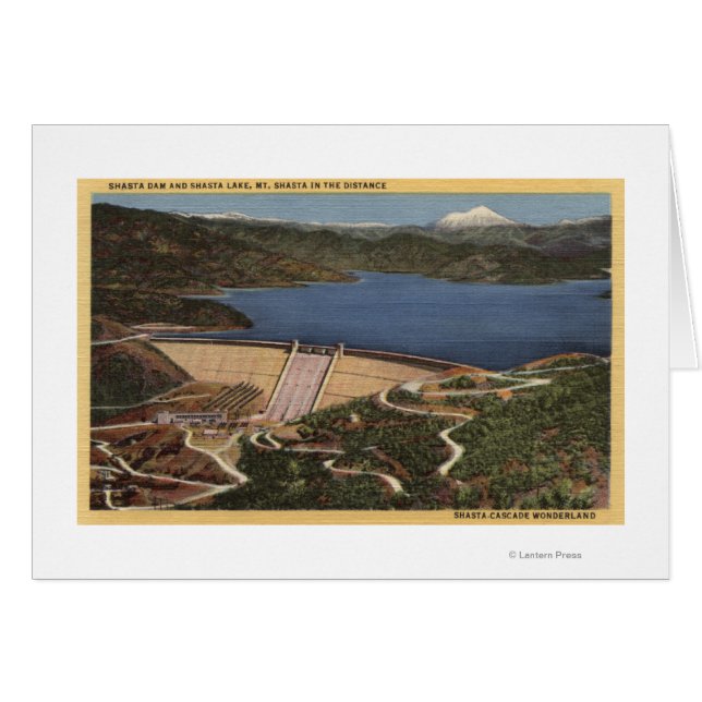 Vue du barrage, du lac et du mont Shasta à distanc (Devant horizontal)