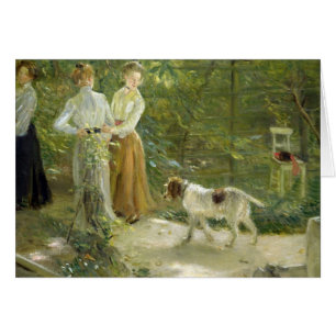 Vue du jardin de l'artiste avec ses filles