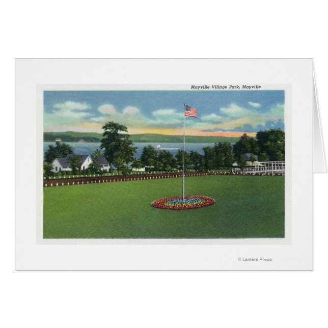Vue du Mayville Village Park et du Flagpole (Devant horizontal)