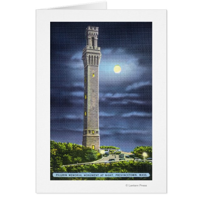 Vue du Mémorial du pèlerin à la nuit (Devant)