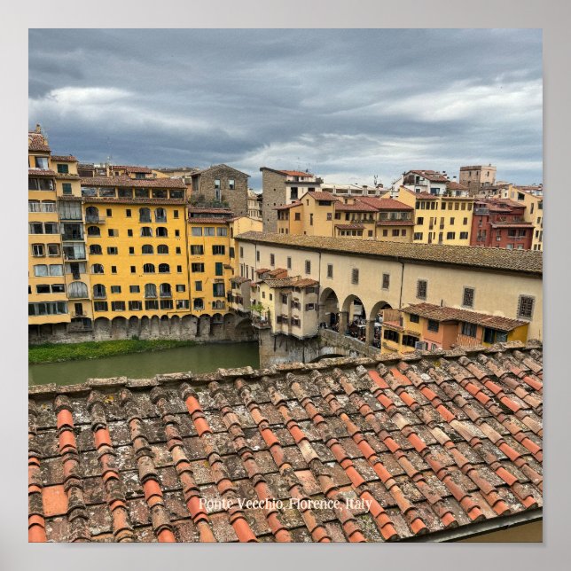 Vue du Ponte Vecchio, Florence Italie Poster (Devant)