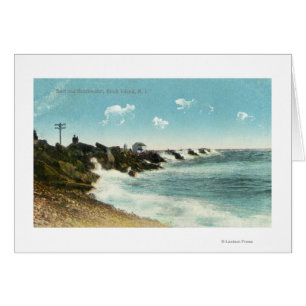 Vue du surf et du brise-lames